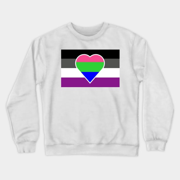 Polyromantic Asexual Flag Crewneck Sweatshirt by DisneyFanatic23